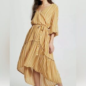 Fatithful the Brand mustard stripped dress cover up size S